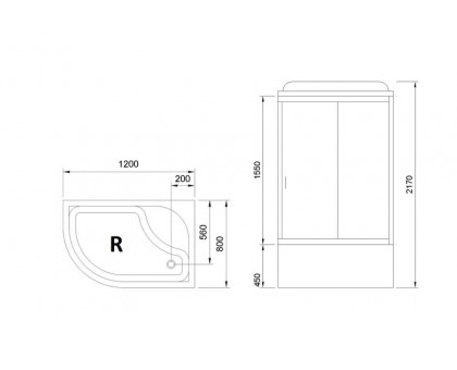 Душевая кабина Royal Bath RB 8120BK2-M 120х80 см, с матовыми стеклами, правосторонняя