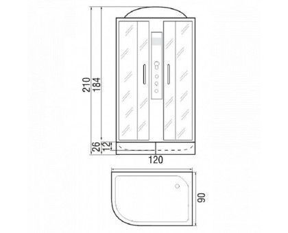 Душевая кабина River DUNAY 120/90/24 МТ R