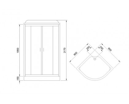 Душевая кабина Royal Bath RB 90HK6-WT-CH 90х90 см, с прозрачными стеклами