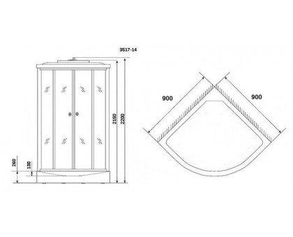 Душевая кабина Niagara NG-3517-14 90х90 см, с тонированными стеклами
