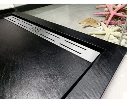 Душевой поддон WeltWasser WW TRS  90 STONE-BL 90х90 см черный с сифоном