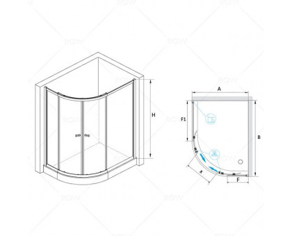 Душевой уголок RGW CL-61 90x100, стекло шиншилла
