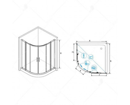 Душевой уголок RGW HO-512 (HO-51 + 2Z-42) 110x110, прозрачное стекло