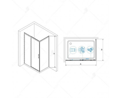 Душевой уголок RGW LE-41B (LE-12B + Z-22B) 170x90, прозрачное стекло