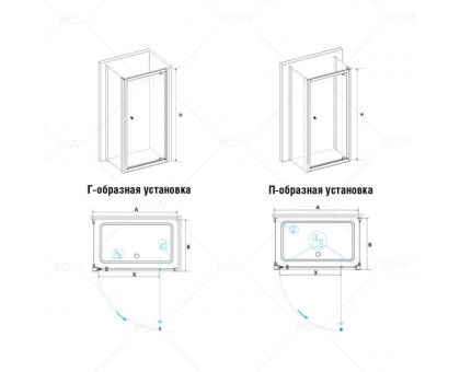 Душевой уголок RGW PA-43 (PA-05 + Z-050-1) 100x80, прозрачное стекло