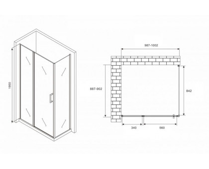 Душевой уголок ABBER Sonnenstrand AG04100S-S90