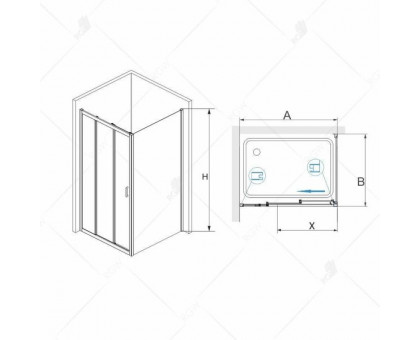 Душевой уголок RGW PA-73 P (PA-13 + 2Z-050-2) 170x80, прозрачное стекло