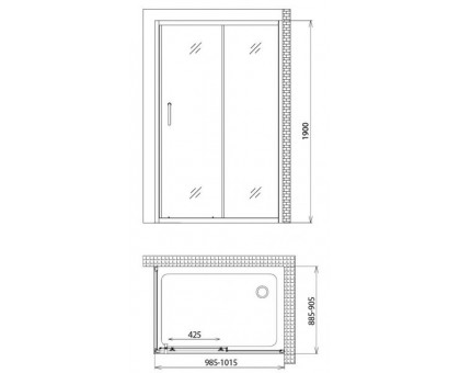 Душевой уголок Gemy Victoria S30191HM-A90M 100х90 см