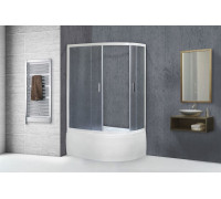 Душевой уголок Royal Bath RB 8120BK-C 120х80 см, с матовыми стеклами, левосторонний