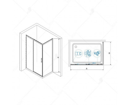 Душевой уголок RGW LE-41 (LE-12 + Z-22) 140x100, прозрачное стекло