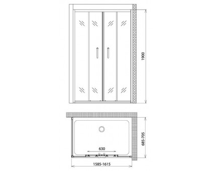 Душевой уголок Gemy Victoria S30192B-A70 160х70 см