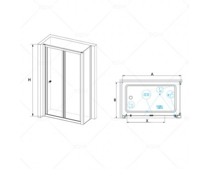Душевой уголок RGW CL-31 (CL-21 + Z-050-1) 90х90, прозрачное стекло