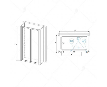 Душевой уголок RGW CL-41 P (CL-21 + 2Z-12) 75x100, прозрачное стекло