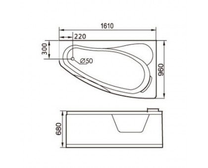 Акриловая ванна Gemy G9046 O R