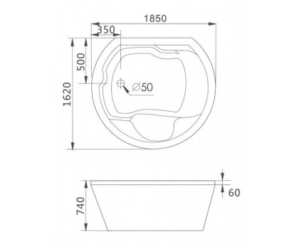 Акриловая ванна Gemy G9053 K