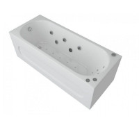 Ванна акриловая Aquatek Оберон 180x70 см, экран, вклеенный каркас, слив слева